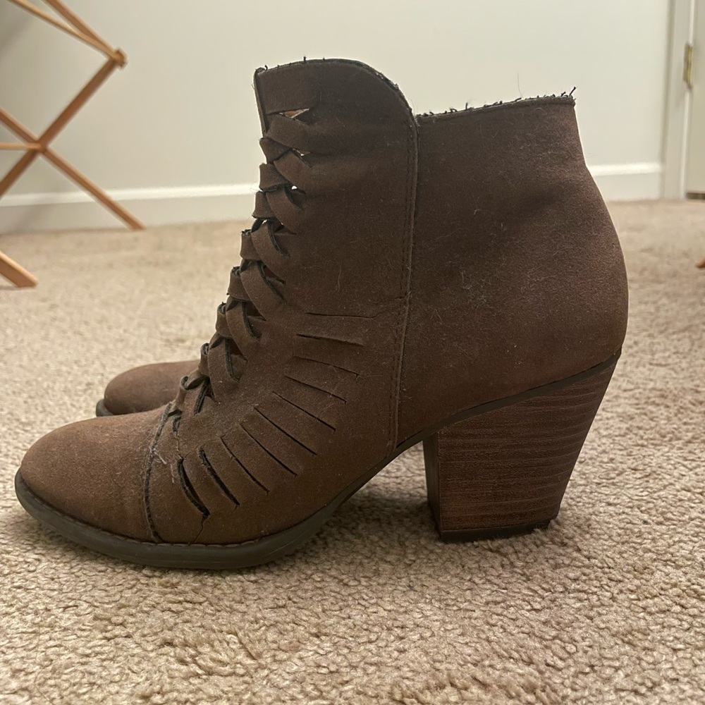Target Olive Green/ Brown Ankle Boots